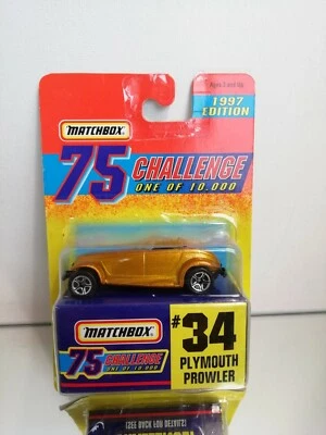 MATCHBOX CHALLENGE #34 PLYMOUTH PROWLER IN GOLD EDITION 1997 SU BLISTER - Immagine 1 di 3