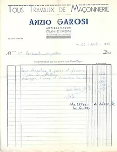 DIVERS Facture " Anzio Garosi 1952 " - Foto 1 di 1