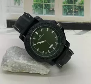 Military Analog Quartz 45 mm Calendar Watch Japan Mvt Silicone Strap - Picture 1 of 1