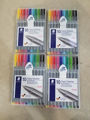 x4 rotuladores Staedtler Triplus Fineliner estuche de almacenamiento caballete de 0,3 mm paquete de 10 Foto 1 de 4