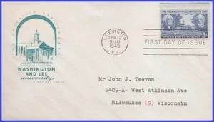 USA4 # 982 ADDR HOUSE OF FARNAM FDC Washington and Lee University - Bild 1 von 1