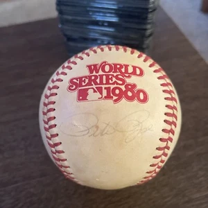 Pete Rose Auto 1980 World Series Baseball Cincinnati Reds Philadelphia Phillies - Picture 1 of 5