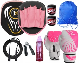 Kids Boxing Training Set with Gloves & Pads MMA Sparring Muay Thai Unisex - Picture 1 of 15