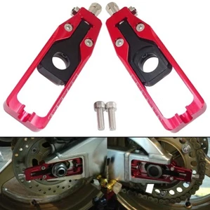 Rear Chain Adjusters Tensioners Catena Red For YAMAHA FZ-09 MT-09 Tracer FJ-09 - Picture 1 of 6