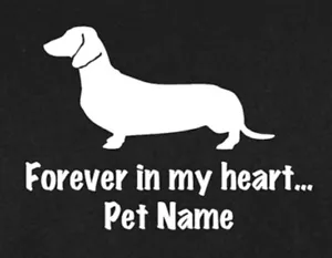 Dachshund Dog Smooth Forever in my heart w/ name Pillow choice of color - Picture 1 of 11