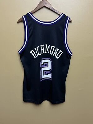 Vintage Champion Kings Mitch Richmond Jersey Black Authentic BLANK FRONT Sz 44 - Image 1 of 4