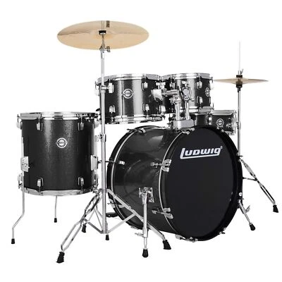 Juego de batería completo Ludwig LC195 Accent Drive 5 piezas, brillo negro Foto 1 de 4