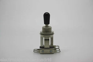 SWITCHCRAFT SHORT STRAIGHT 3 WAY TOGGLE SWITCH PICKUP SELECTOR & BLACK TIP CAP - Picture 1 of 1