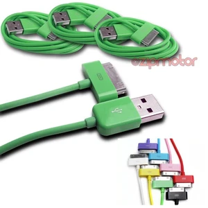 3 X 6FT USB DATA POWER CHARGER CABLE DOCK CONNECTOR APPLE IPAD IPHONE IPOD GREEN - Zdjęcie 1 z 1