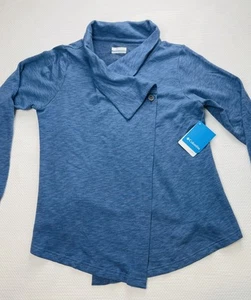 NWT Columbia Women's Blue Wrap Shawl Sweater/Sweatshirt/Cardigan Size Large - Picture 1 of 9