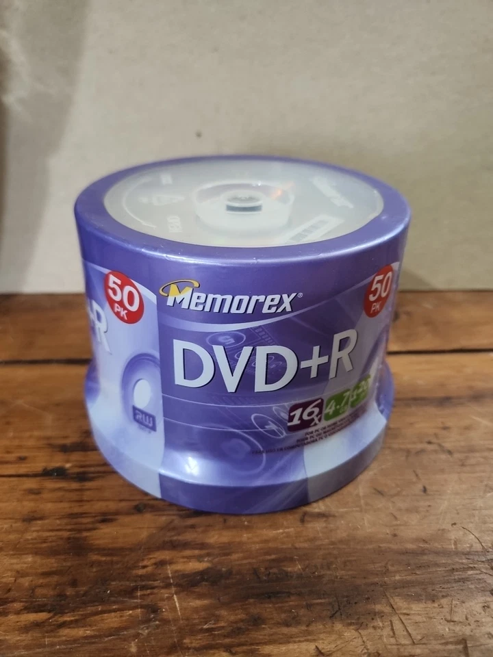  NEW Memorex DVD+R 120 Minutes 4.7GB 16x Speed Recordable 50 Pack Blank Discs - Image 1 of 4