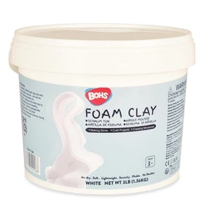 White Modeling Foam Clay Pro - Air Dry, Squishy,Pliable - Molding Clay for Ad... - Picture 1 of 6