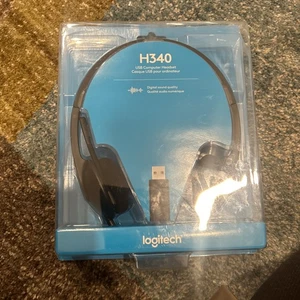 Logitech H340 USB Computer PC Headset w/Noise Cancelling Microphone NEW - Picture 1 of 5