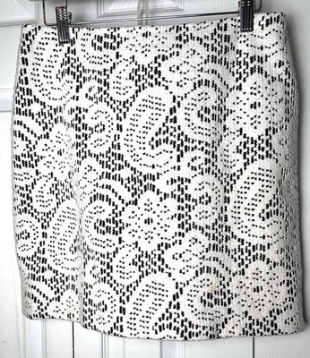 Falda ETCETERA Línea A Corte Superposición Mini Blanca Negra Cachemira Carrera Talla 8 Foto 1 de 4