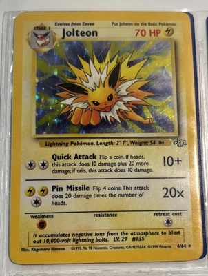 1999 Pokémon TCG Jolteon Jungle Holo 1st Edition Rare Card 4/64 WOTC - Image 1 of 4