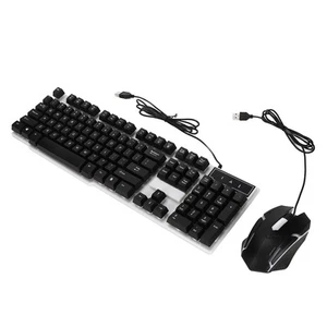 104-Tasten-Tastatur-Maus-Set Mit Hintergrundbeleuchtung USB Bunt Ergonom KUI - Afbeelding 1 van 24