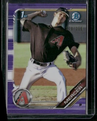 2019 Bowman #BCP-120 Matt Mercer Chrome Prospects Purple Refractor #/250 - Image 1 of 2