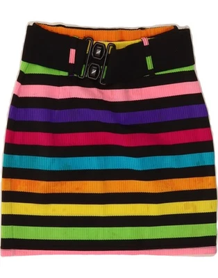 VINTAGE Womens Mini Skirt W24 XS Multicoloured Striped WY09 - Image 1 of 3