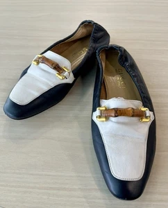 Gucci Halbschuhe schwarz/weiß Leder Bambus Größe 36C/US 5,5 - Bild 1 von 8
