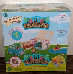 Li l Woodzeez 53 pièces jeu de camping-car heureux famille orignal jouet amovible véhicule - Photo 1/3