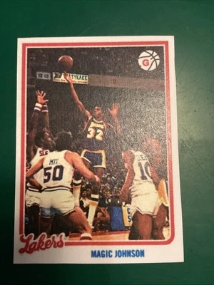 1980 年 Topps 风格魔术师约翰逊射击变体洛杉矶湖人队紫色 Disp — 第 1/4 张图片