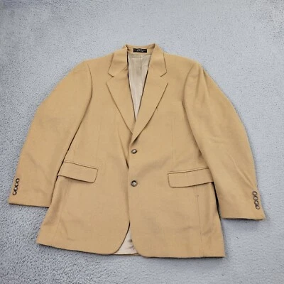 Andrew Fezza Blazer Mens 42L Camel Hair Beige Pockets Suit Jacket Sport Coat - Image 1 of 4