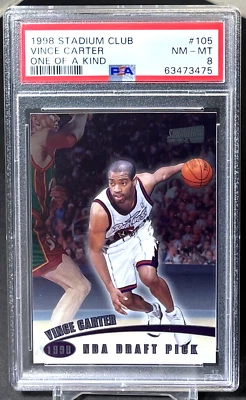 ( /150 RC ) Vince Carter 1998-99 Topps Stadium Club One Of A Kind PSA 8 Raptors - Image 1 of 4
