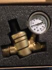 RV Water Pressure Regulator Brass Lead Free Adjustable Pressure Reducer & Gauge
