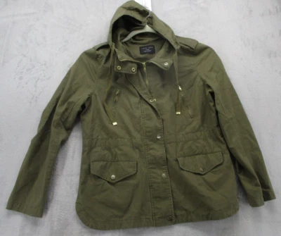 Chaqueta Love Tree para mujer grande verde longitud media con capucha 100 % algodón Foto 1 de 4