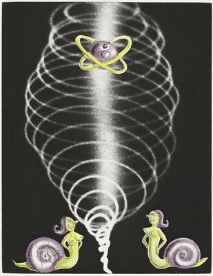 KENNY SCHARF 'Snail Nymphs', 1998 FIRMADO Edición Limitada Grabado Aguatinta 15.5" x 13" NUEVO Foto 1 de 4