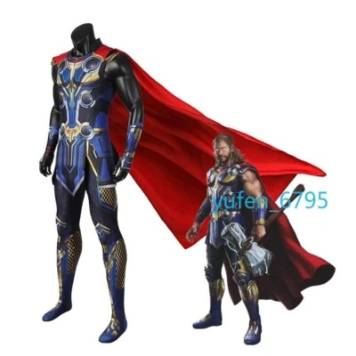 Traje Disfraz de Halloween Love and Thunder Thor Adulto Cosplay Mono con Capa Foto 1 de 4
