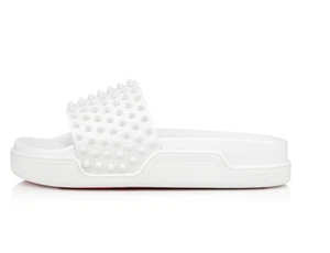 Christian Louboutin Piscina Divertida Mujer Becerro Plano Plataforma Blanca con Picos 35 - Imagen 1 de 8