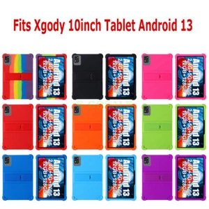 For Xgody 10 Inch Tablet Android 13 Silicone Shockproof Case with Stand Cover - Picture 1 of 28