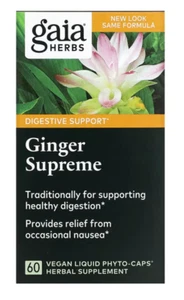 Gaia Herbs Ginger Supreme 60 Capsules Healthy Digestion - Nausea Support 5/2026 - Picture 1 of 3