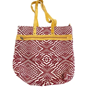 Boho Tasche weinrot gewebt Ethno Taschen geometrisch Schulter Lederriemen - Bild 1 von 14