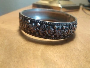 Vintage italienisches Silber Armreif Armband - Blumenmuster - Made in Italy Stempel - Bild 1 von 4
