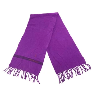 Trussardi Wool Knit Tassle Scarf | Vintage High End Designer Scarves Purple VTG - Picture 1 of 2