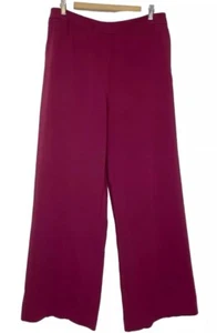 Boden Wide Leg Pants Womens Size 2P (US) Burgundy Pull On Albemarle Crepe - Picture 1 of 12