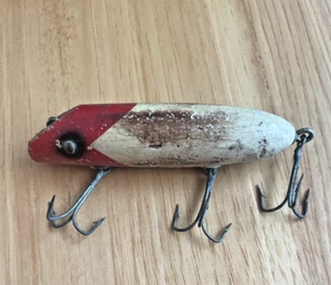Paw Paw Wobbler Vintage Wood Fishing Lure #4400 Red White Bass Oreno - Picture 1 of 5