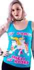 Flip Flop & Fangs Farts And Roses Vest Turquoise Funny Rude Fairtrade Top