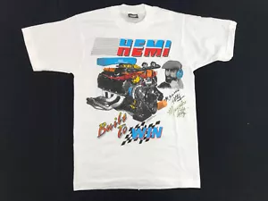 "HEMI" Camiseta Vintage NASCAR Maurice Petty - AUTOGRAFIADA - Talla Pequeña - Imagen 1 de 5