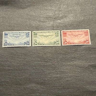 US Airmail Stamps Scott # C20- C22 China Clipper Issues - Mint Light Hinged - Image 1 of 2