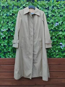 Aquascutum womens long beige mac trench coat, size 12 UK Chest:42" - Picture 1 of 9