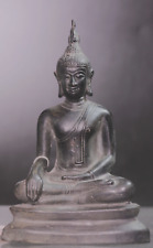 Antike BUDDHA UThong Bronze Figur Statue Thai Buddha Shakyamuni Ausfuhrblombe