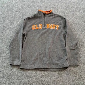 Old Navy Sweater Youth Size Small 6/7 Gray Quarter Zip Embriodered - Picture 1 of 9