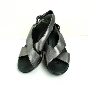 Dansko Jacinda Sandals Metallic Leather Crossover Women US Size 8 EU 39 Wedge - Picture 1 of 7