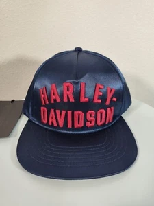 Gorra Harley Davidson azul satinado talla única ajustable aspecto vintage - Imagen 1 de 24