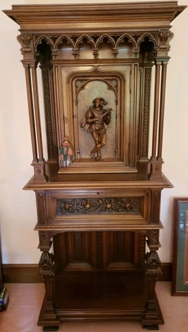 Antique French Drop Front Secretary Desk with Kotton Klenser Cover