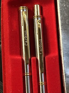 Vintage Carlton Pen & Pencil Set Gold / Silver Design *New in Box NIB CHROME - Picture 1 of 4