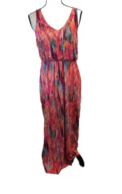 Vestido para mujer Faded Glory talla pequeña rosa 100 % algodón maxi cuello en V sin mangas Foto 1 de 4